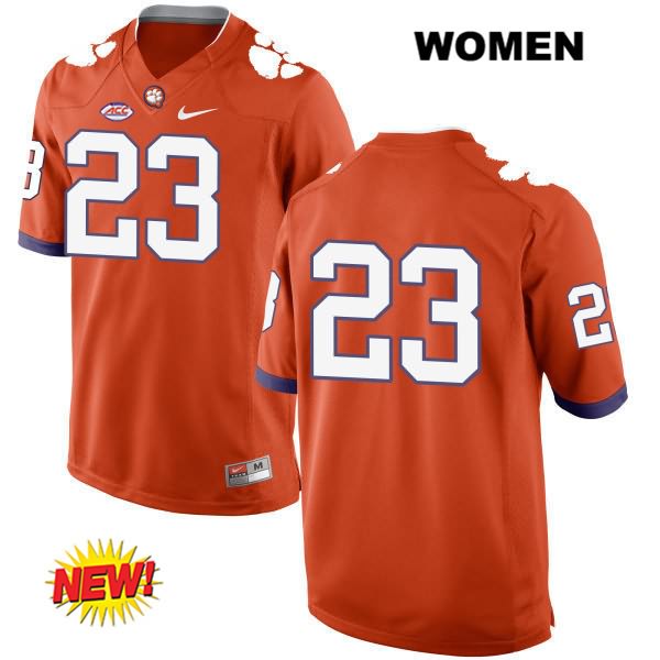 Women's Clemson Tigers #23 Van Smith Stitched Orange New Style Authentic Nike No Name NCAA College Football Jersey ERL6846SA